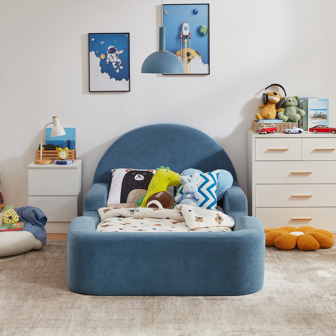 Little Lifely Single Bed - Dusty Blue