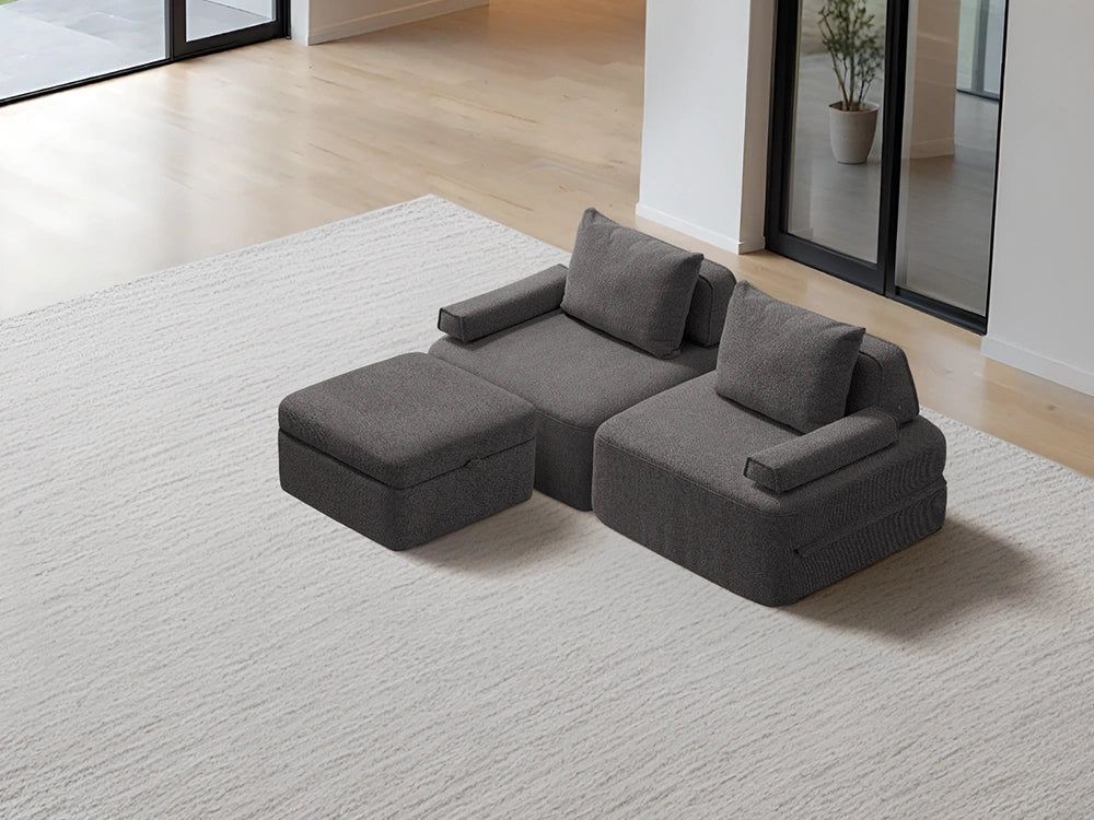 Cushie Modular 2-Seater Chaise (2.03m) - Charcoal