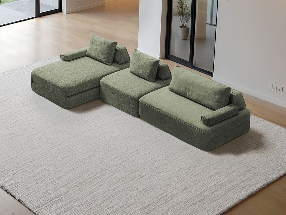 Cushie Modular 4-Seater Chaise (3.51m) - Sage