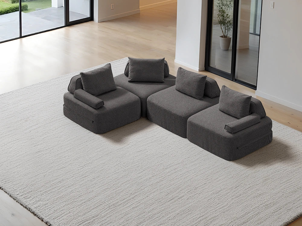 Cushie Modular 4-Seater Corner (3.05m) - Charcoal