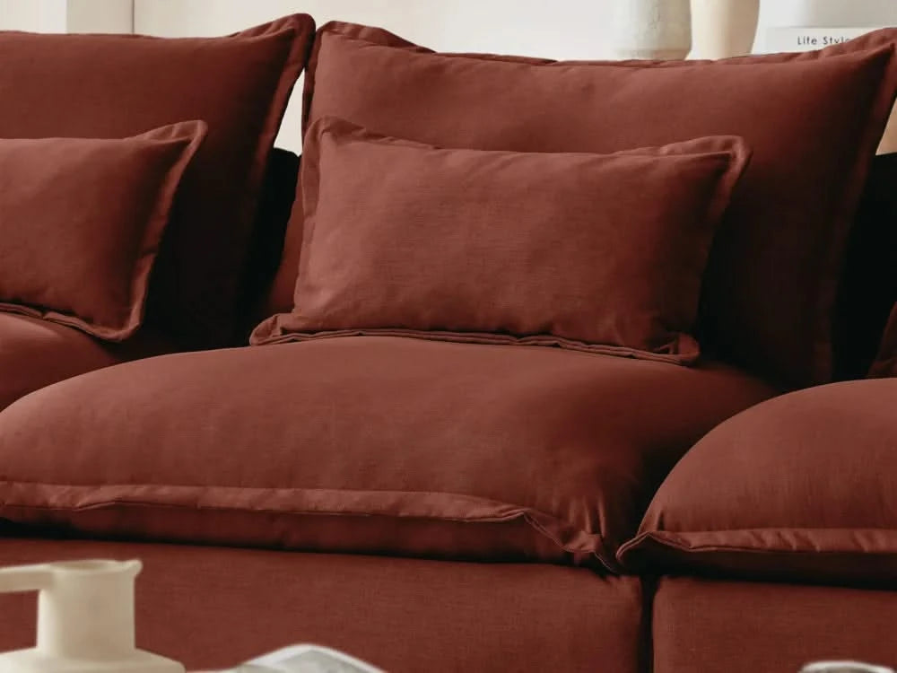 Lifely Modular 5 Seater Corner Ottoman - Rust