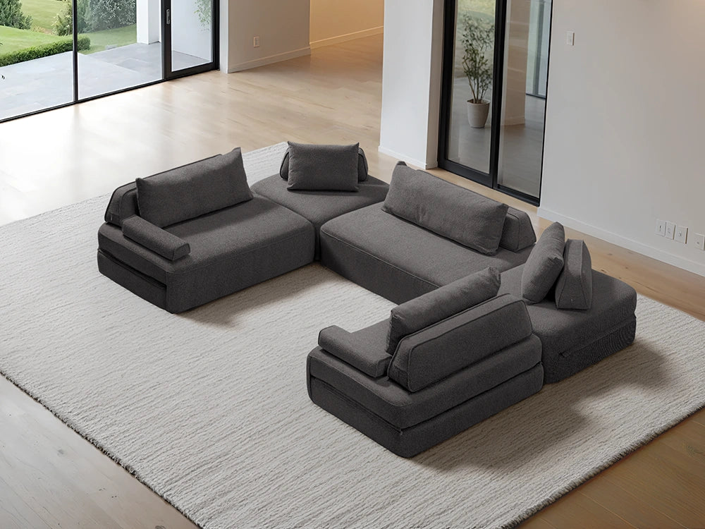 Cushie Modular 8-Seater U-Shaped Chaise (3.56m) - Charcoal