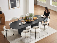 Tate 6/8/10 Seater Extendable Black Dining Table Set