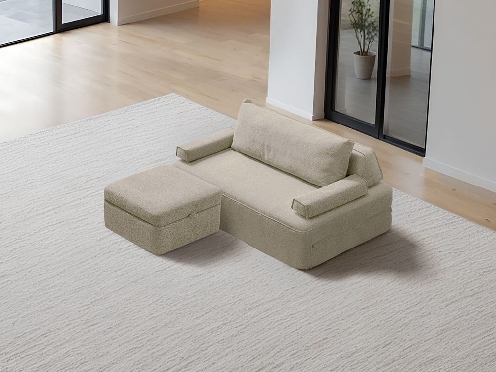 Cushie Modular 2-Seater Chaise (1.54m) - Cream