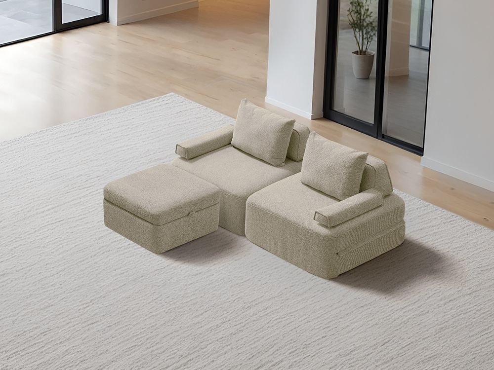 Cushie Modular 2-Seater Chaise (2.03m) - Cream