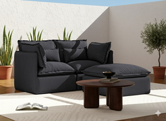 2 Seater / Sofa + Ottoman / Charcoal