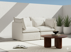 2 Seater / Sofa / White Boucle
