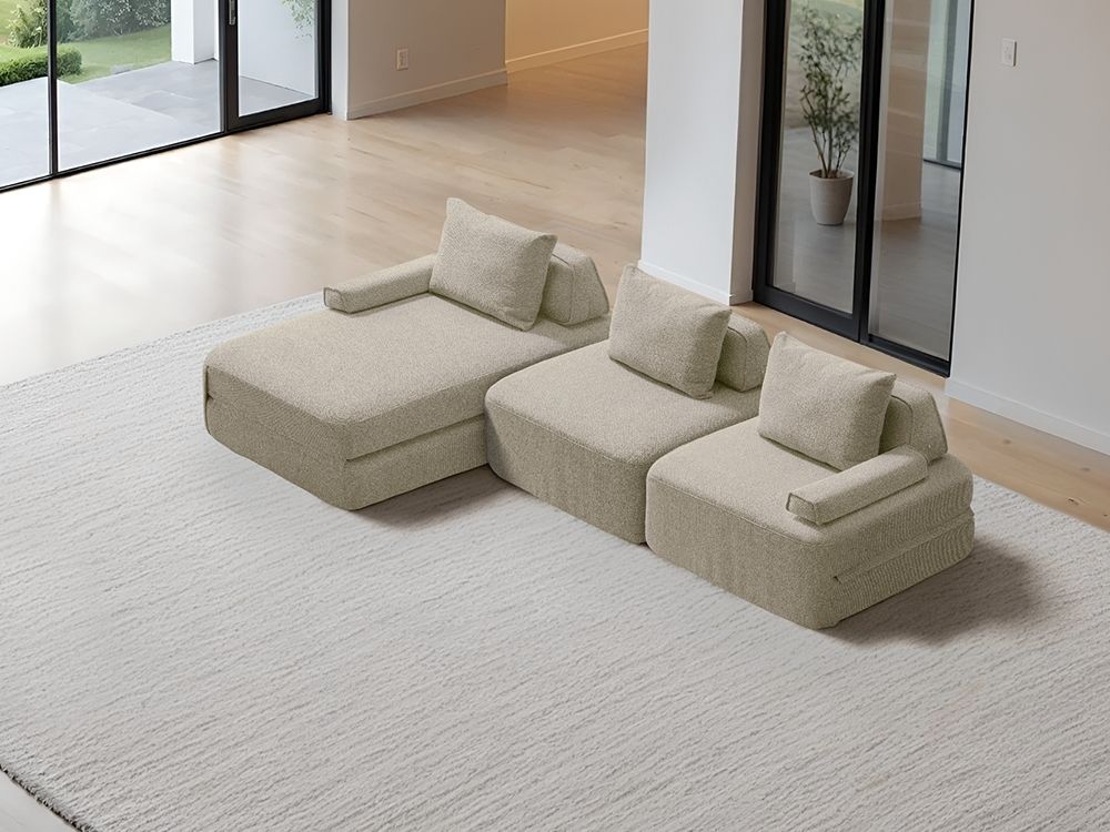 Cushie Modular 3-Seater Chaise (3m) - Cream