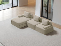 Cushie Modular 3-Seater Chaise (3m) - Cream