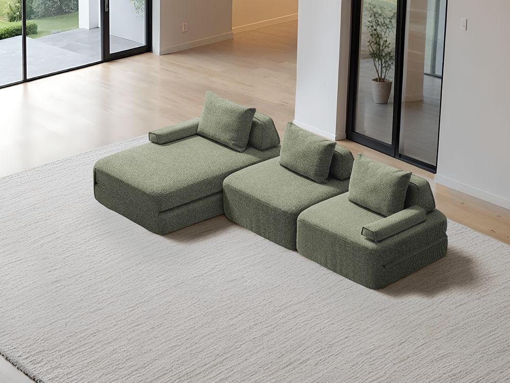 Cushie Modular 3-Seater Chaise (3m) - Charcoal