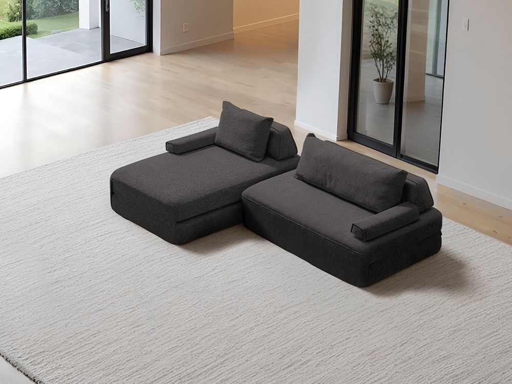 Cushie Modular 3-Seater Chaise (2.49m) - Charcoal