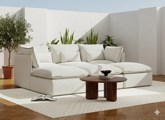 3 Seater / Bed / White Boucle