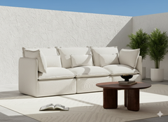 3 Seater / Sofa / White Boucle