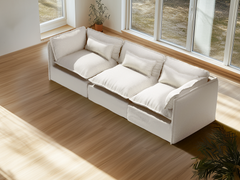 3 Seater / Sofa / White Boucle