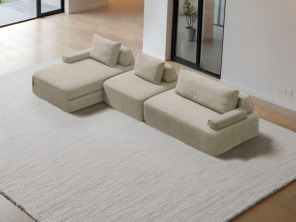 Cushie Modular 4-Seater Chaise (3.51m) - Cream