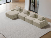 Cushie Modular 4-Seater Chaise (4.01m) - Cream