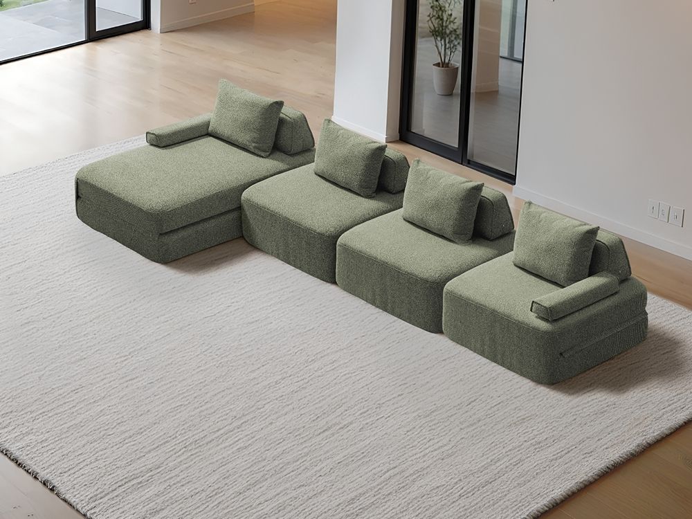 Cushie Modular 4-Seater Chaise (4.01m) - Charcoal
