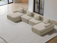 Cushie Modular 4-Seater U-Shaped Double Chaise (3.96m) - Cream