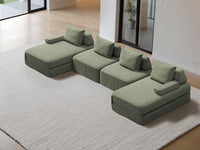 Cushie Modular 4-Seater U-Shaped Double Chaise (3.96m) - Sage