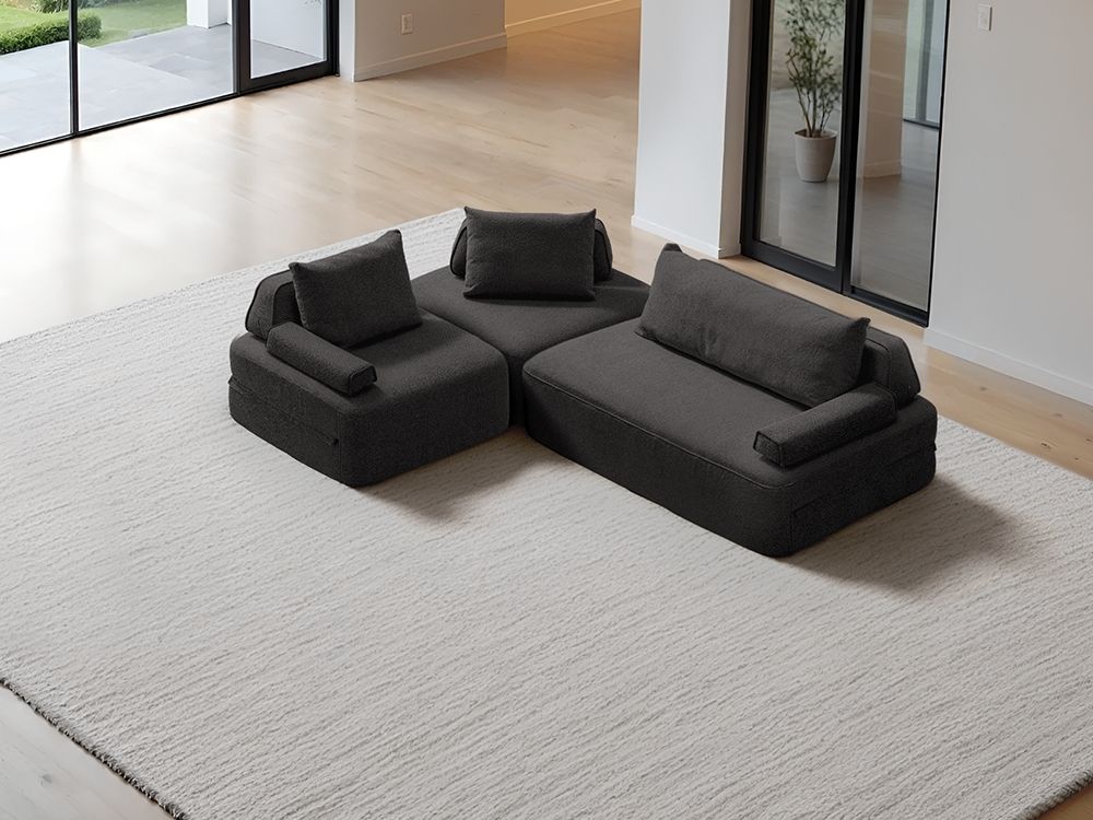 Cushie Modular 4-Seater Corner (2.55m) - Charcoal