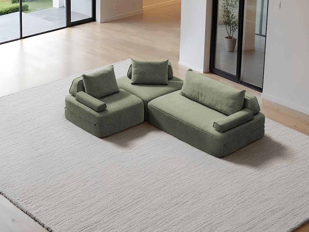 Cushie Modular 4-Seater Corner (2.55m) - Sage