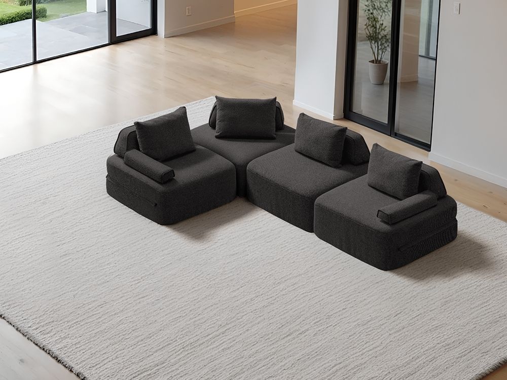 Cushie Modular 4-Seater Corner (3.05m) - Charcoal