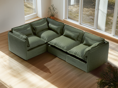 4 Seater / Corner / Olive Green