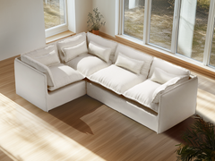 4 Seater / Corner / White Boucle
