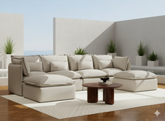 4 Seater / U-Sectional / Linen Beige