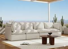 4 Seater / Sofa / White Boucle