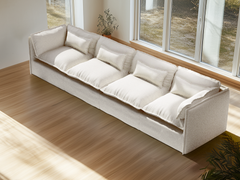 4 Seater / Sofa / White Boucle