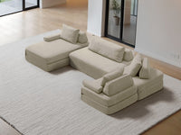 Cushie Modular 5-Seater U-Shaped Chaise (3.51m) - Cream