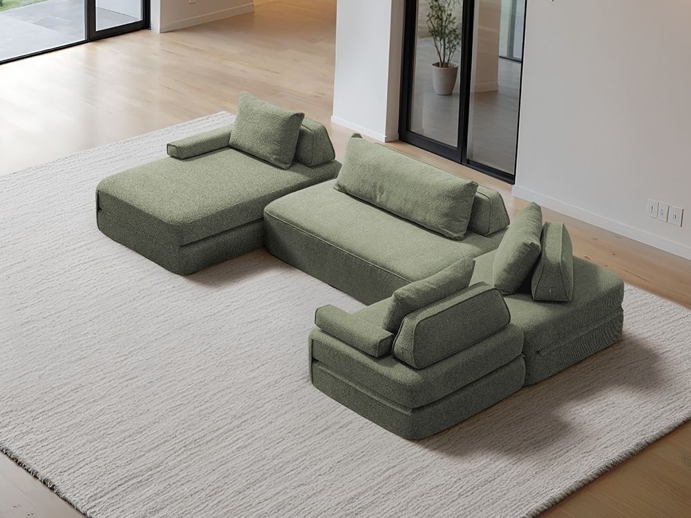 Cushie Modular 5-Seater U-Shaped Chaise (3.51m) - Charcoal