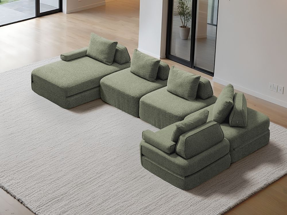 Cushie Modular 5-Seater U-Shaped Chaise (4.01m) - Charcoal