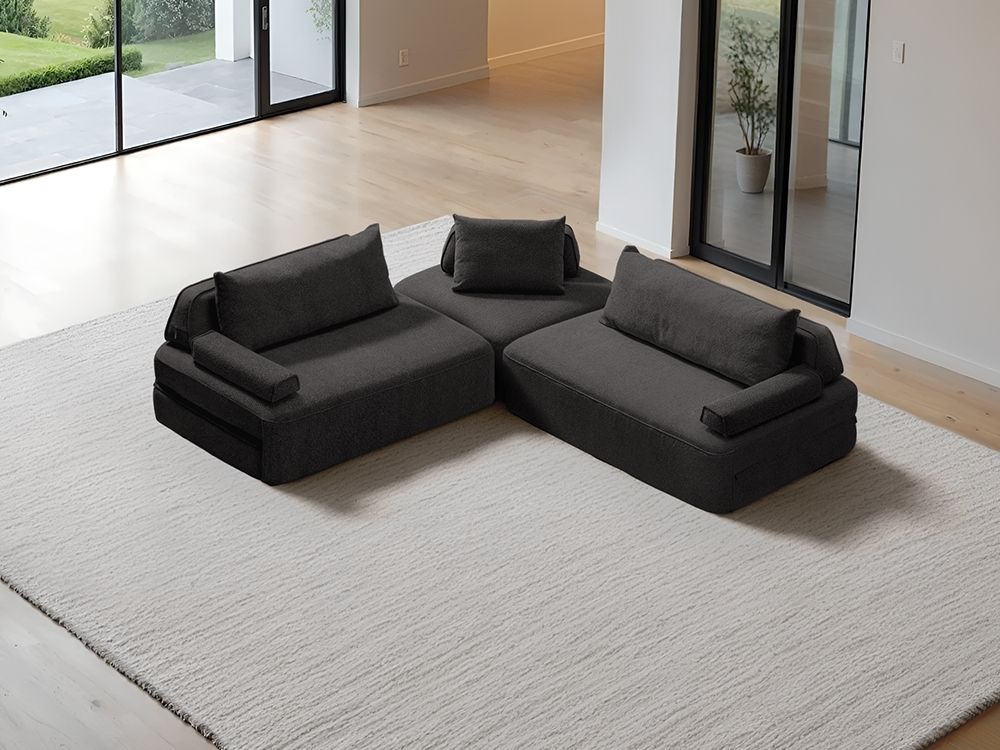 Cushie Modular 5-Seater Corner (2.55m) - Charcoal