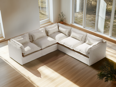 5 Seater / Corner / White Boucle