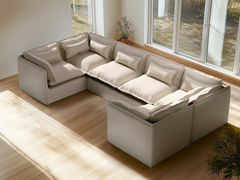 6 Seater / U-Sectional / Linen Beige