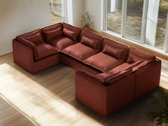 6 Seater / U-Sectional / Rust