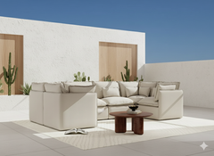6 Seater / U-Sectional / Linen Beige