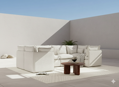 6 Seater / U-Sectional / White Boucle