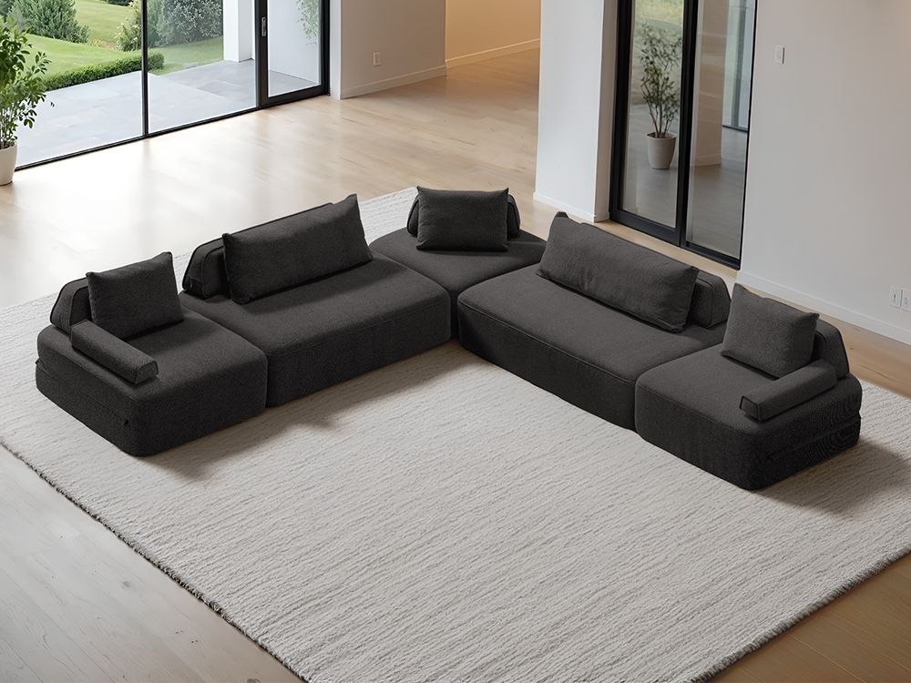 Cushie Modular 7-Seater Corner (3.57m) - Charcoal