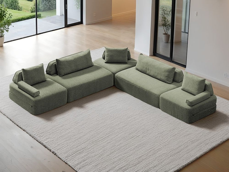 Cushie Modular 7-Seater Corner (3.57m) - Sage