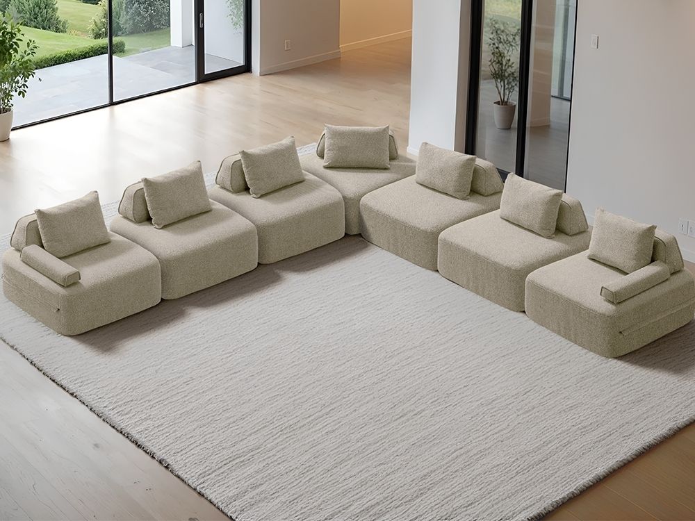 Cushie Modular 7-Seater Corner (4.06m) - Cream