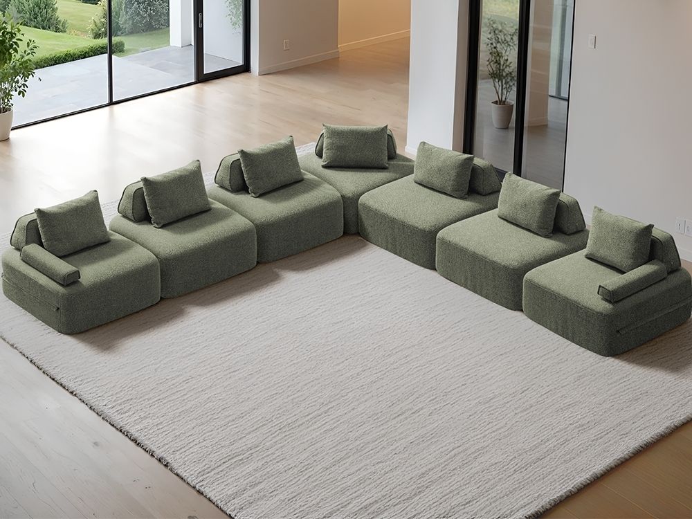 Cushie Modular 7-Seater Corner (4.06m) - Sage
