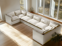 7 Seater / U-Sectional / White Boucle