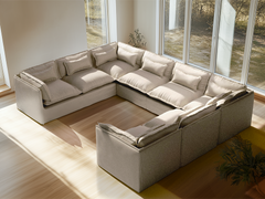 8 Seater / U-Sectional / Linen Beige