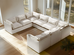 8 Seater / U-Sectional / White Boucle