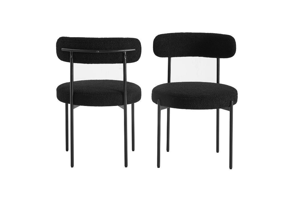 Amber Set of 2 Dining Chairs - Black