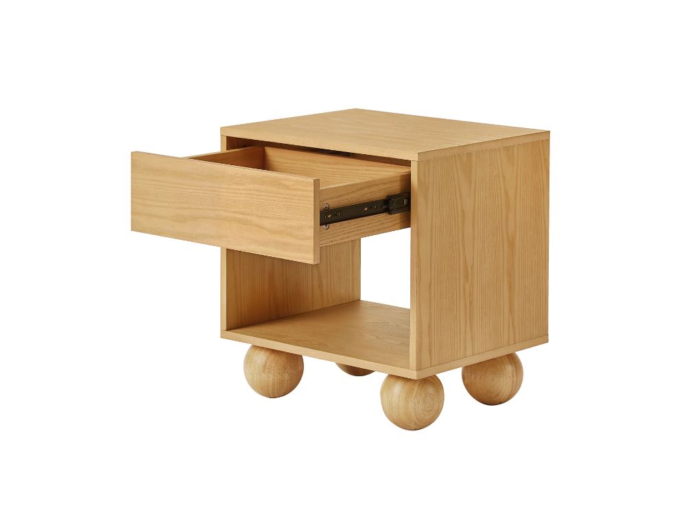 Ballico Timber Bed Base and Bedside Table Set