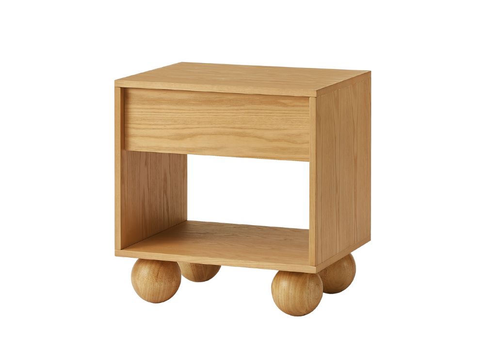 Ballico Timber Bed Base and Bedside Table Set